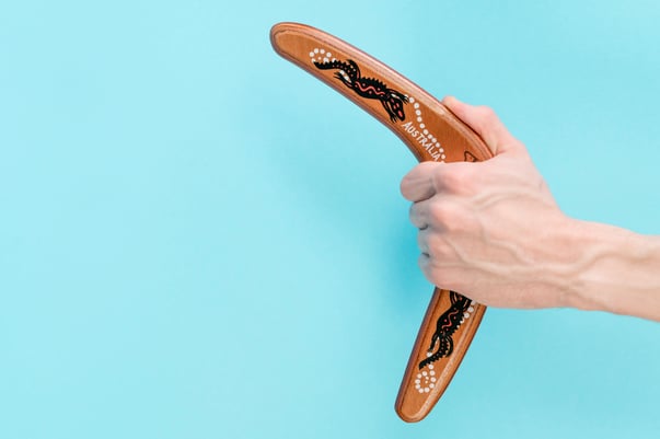 Boomerang signifying returning employee